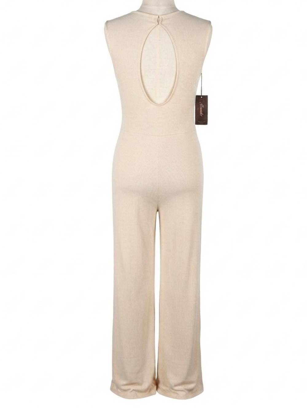 Shinestar Ribbed Cream Jumpsuit (NWT) (Size: Medium) - Picture 2 of 7